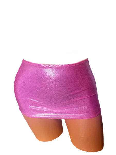 Metallic Pink Micro Mini Skirt, Exotic Club Wear, Bikini Coverup