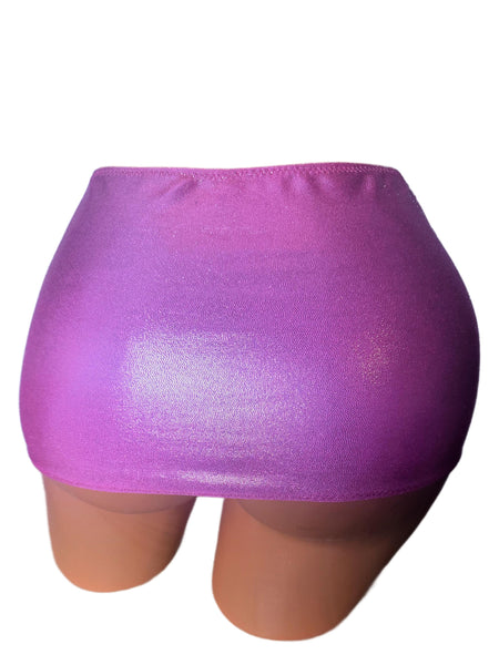 Metallic Pink Micro Mini Skirt, Exotic Club Wear, Bikini Coverup