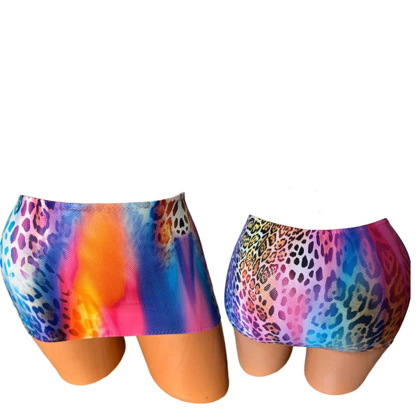 Animal Print Micro Mini Skirt, Exotic Club Wear, Bikini Coverup