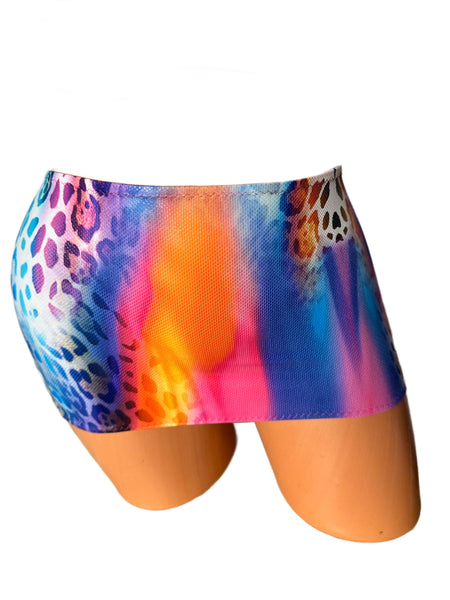 Animal Print Micro Mini Skirt, Exotic Club Wear, Bikini Coverup