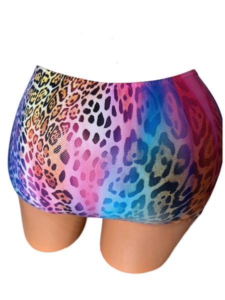 Animal Print Micro Mini Skirt, Exotic Club Wear, Bikini Coverup