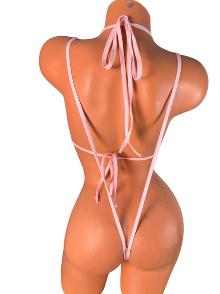 Baby Pink Python Two piece Slingshot Bikini