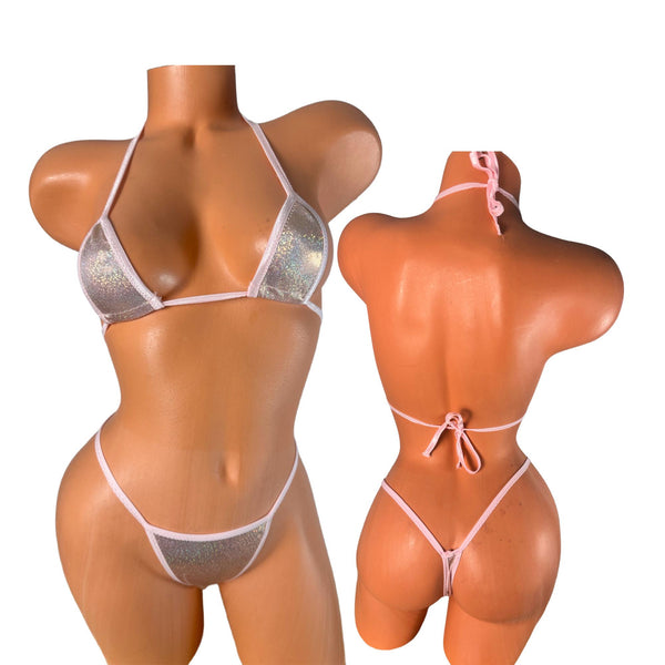 Sparkly Micro Thong Bikini Set