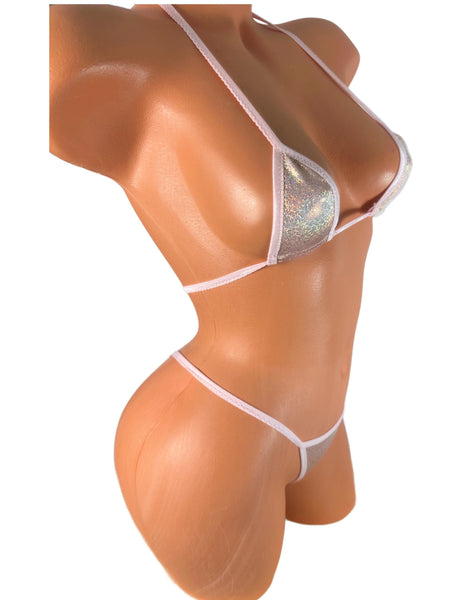 Sparkly Micro Thong Bikini Set