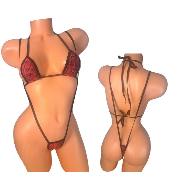 Red Snake Two piece Slingshot Bikini