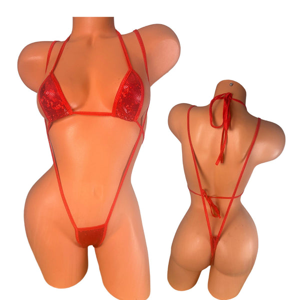 Red Shatterglass Two piece Slingshot Bikini