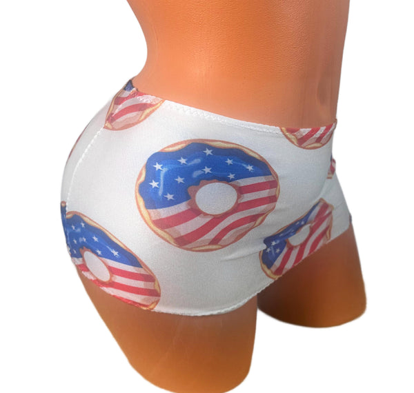 American Flag Donut Mini Skirt, Patriotic Bikini Coverup