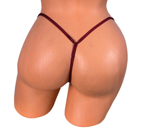 Burgundy Extreme Micro Thong Bikini Bottom