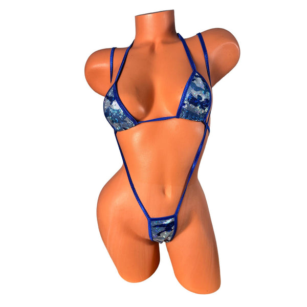 Blue Camouflage Two piece Slingshot Bikini