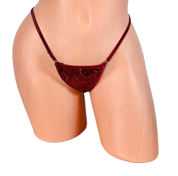 Burgundy Extreme Micro Thong Bikini Bottom