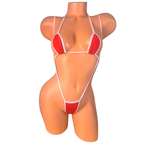 Red Two piece Slingshot Bikini