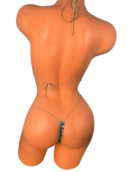Mini Bikini: Extreme Micro Coverage - Blue Metallic Python