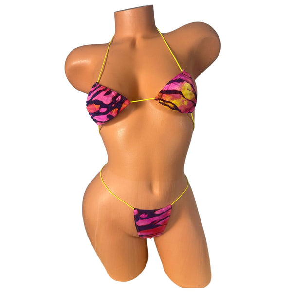 Mini Bikini: Extreme Micro Coverage - Tie Dye Tiger Print