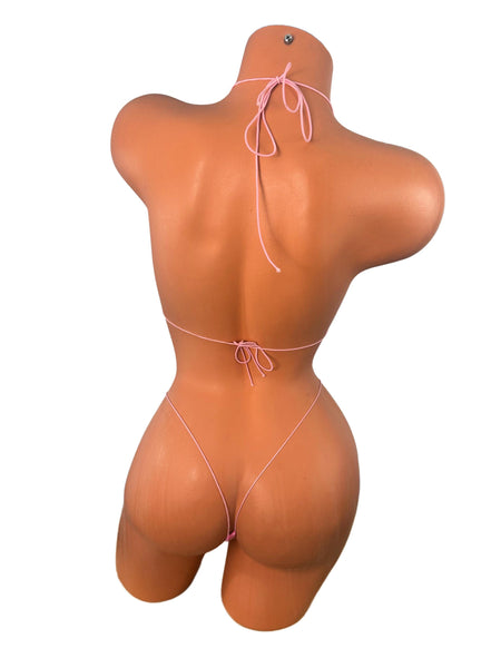 Pink Crystal Micro Bikini: Extreme Coverage, Handmade in USA