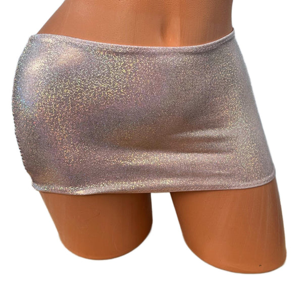 Pale Pink Sparkle Micro Mini Skirt