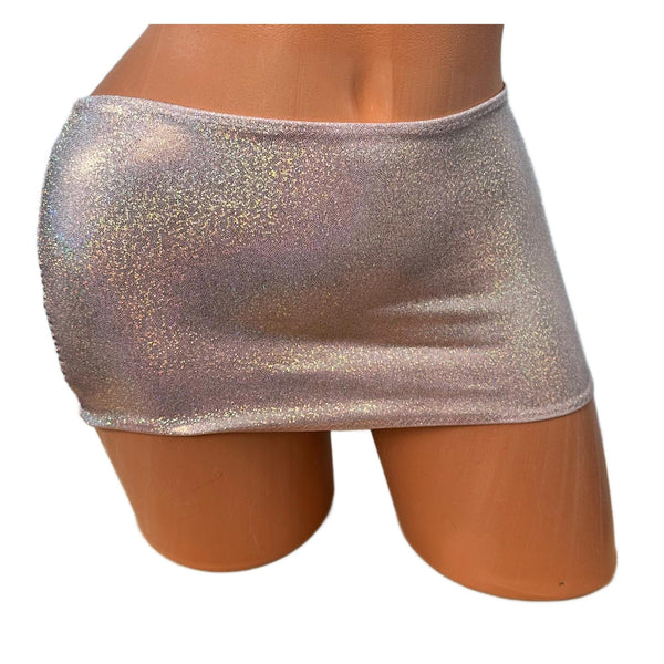 Pale Pink Sparkle Micro Mini Skirt