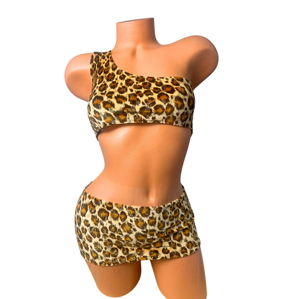 One Shoulder Mini Skirt Set