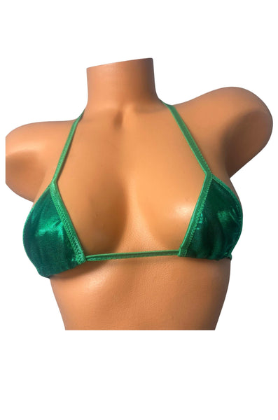 Kelly Green metallic Two piece Slingshot Bikini