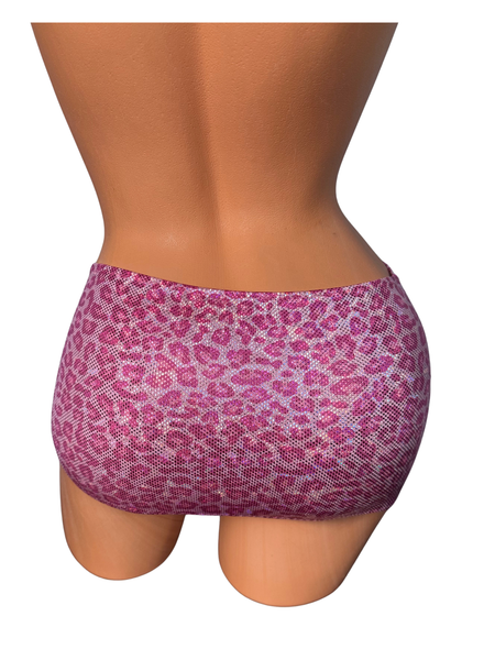Metallic light cheetah Micro mini skirt cover up