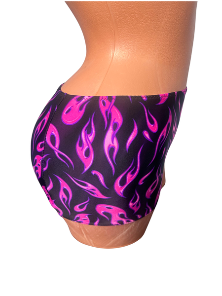 Purple / Pink Flame Micro mini skirt cover up