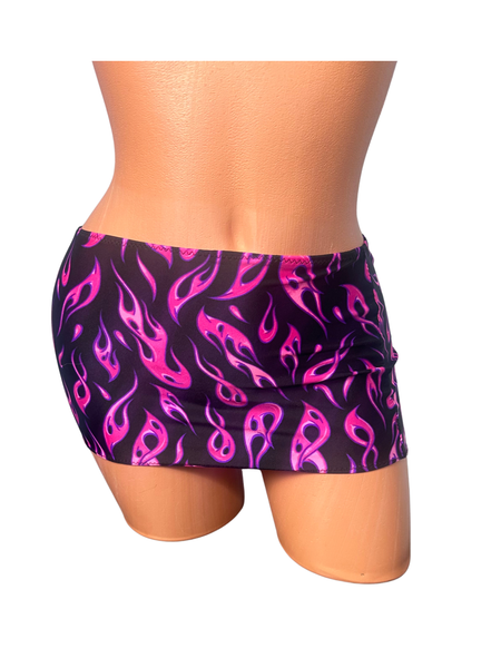 Purple / Pink Flame Micro mini skirt cover up