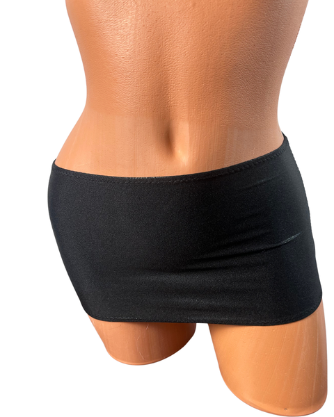 Black metallic Micro mini skirt cover up