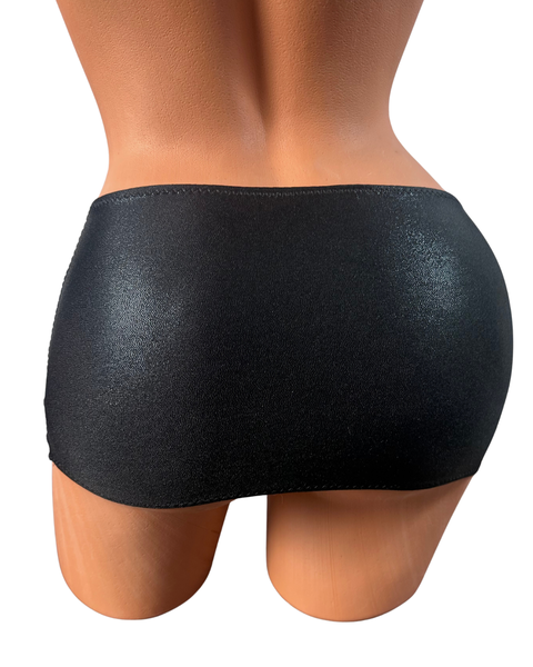 Black metallic Micro mini skirt cover up