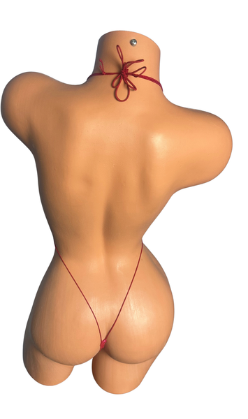 Fuchsia on Red Sparkle Thong Micro Slingshot Bikini matching crystals