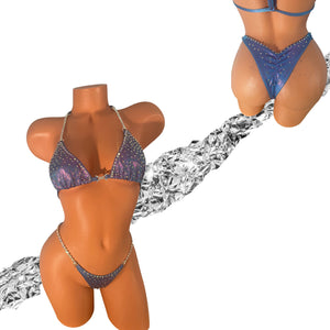Fuchsia on Teal Crystal Competition Bikini
