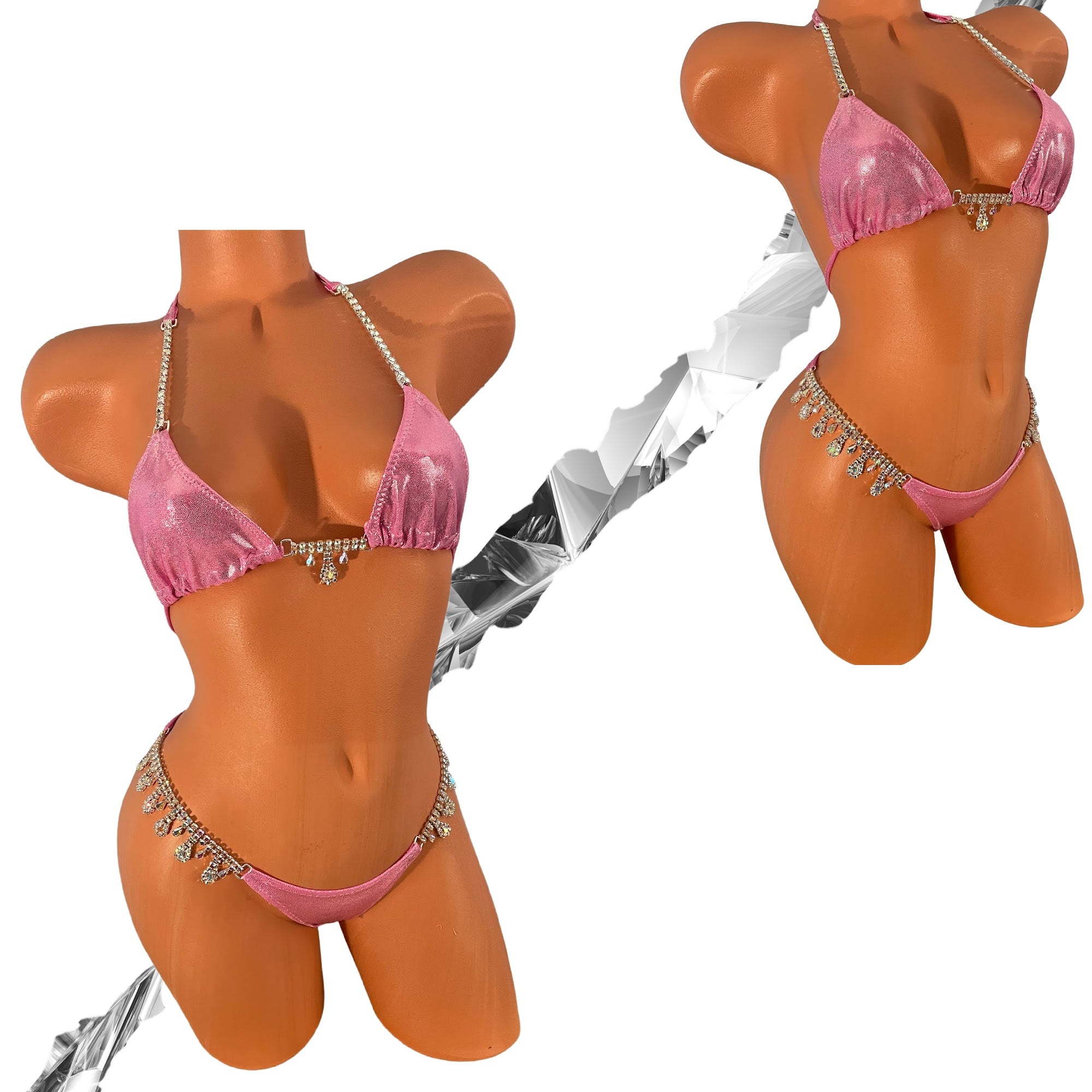 Baby Pink Basic Competition Bikini Chandelier connectors