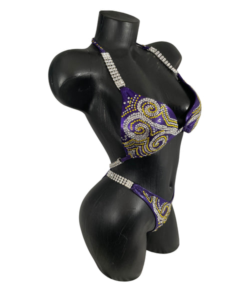 Royal Purple Figure/Physique Crystal Competition suit