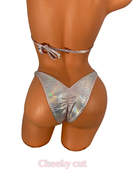 Aqua Snake print Brazilian Cut Bikini Micro or Cheeky