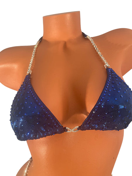 Sapphire Blue Crystal Competition Bikini