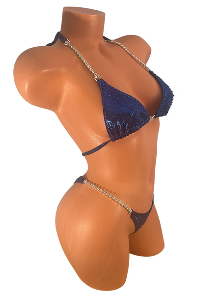 Sapphire Blue Crystal Competition Bikini